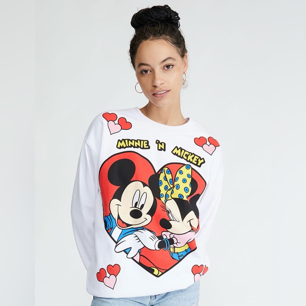 COPY - Disney Mickey & Minnie Hearts Crew Neck Sweatshirt